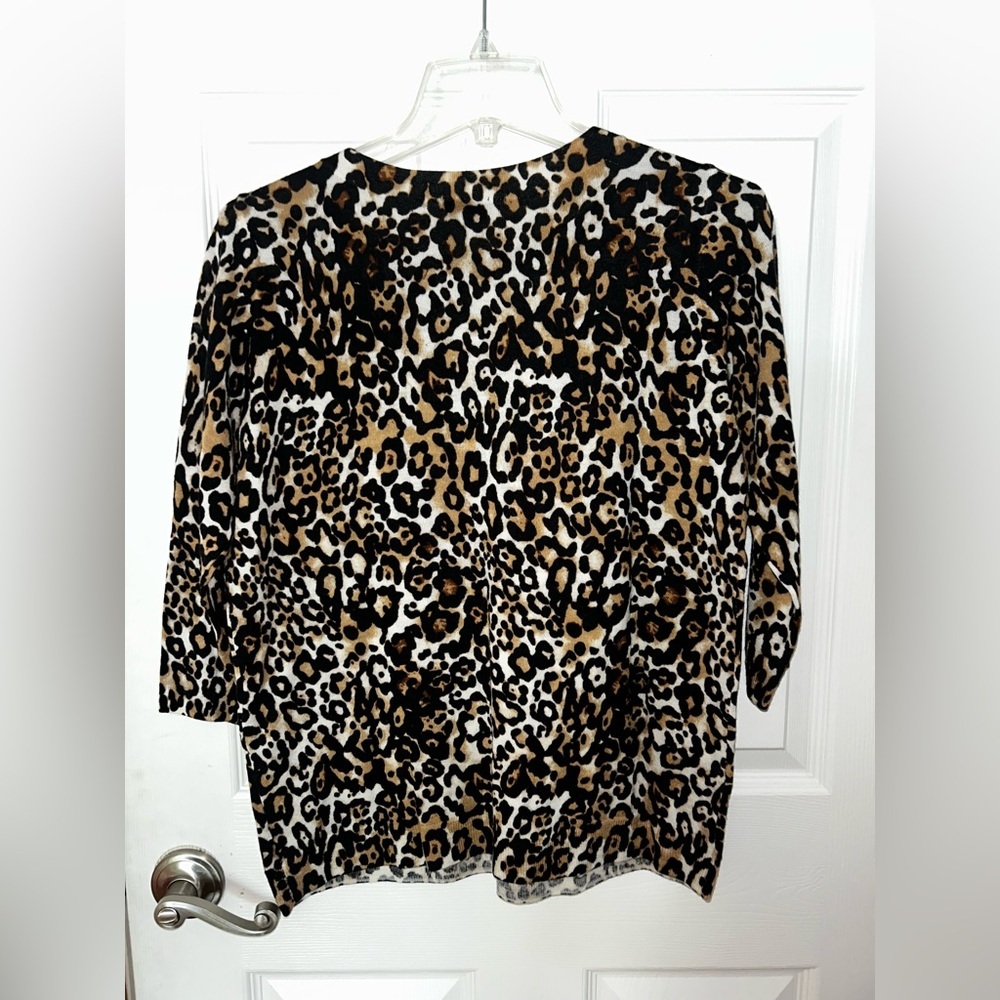 Talbots Leopard Merino Wool Sweater Xp - Picture 2 of 3